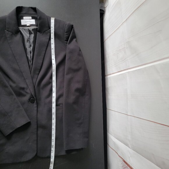 Calvin Klein One Button Knit Blazer, Women’s 4 Stretch, Black, Business Blazer - Picture 9 of 9